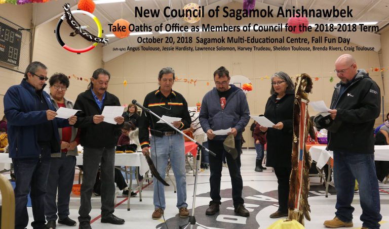 New chief and council host swearing in at Sagamok Fall Fun Days
