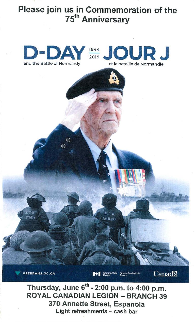 Espanola Legion to honour D-Day