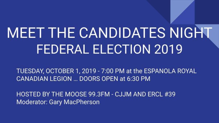 Election debates for next week in Espanola, M’Chigeeng and Elliot Lake