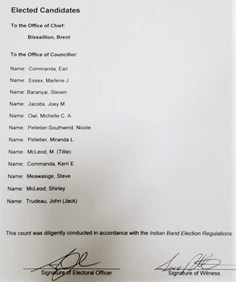 New Chief and Council in Serpent River First Nation