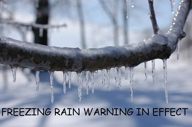 Freezing Rain Warning for our entire listening area for later in the day …