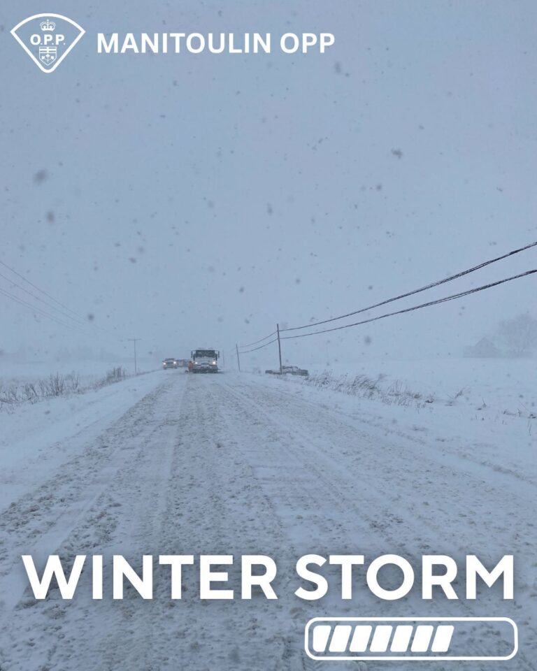 Manitoulin OPP advises of local roadways shut down due to weather!