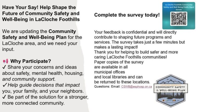 LaCloche Foothills looking for input on Community Safety and Well-Being Plan